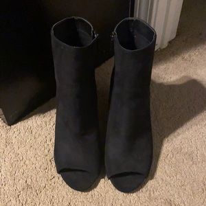 black heeled booties